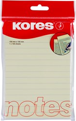 Kores memoblok notes gelinieerd 100x150mm 100vel geel N46510