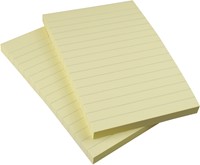 Kores memoblok notes gelinieerd 100x150mm 100vel geel N46510-2