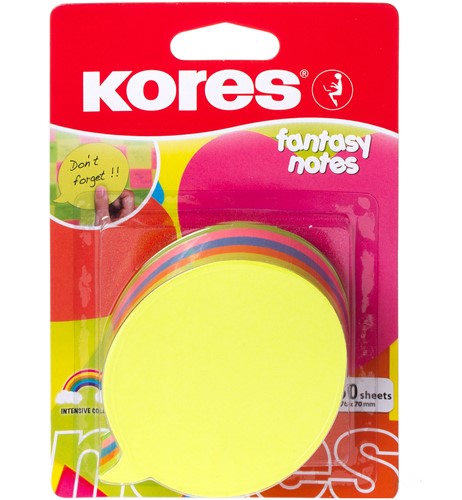 Kores memoblok notes tekstballon "SPEAK" 70x70mm 250vel in 5 kleuren N48707