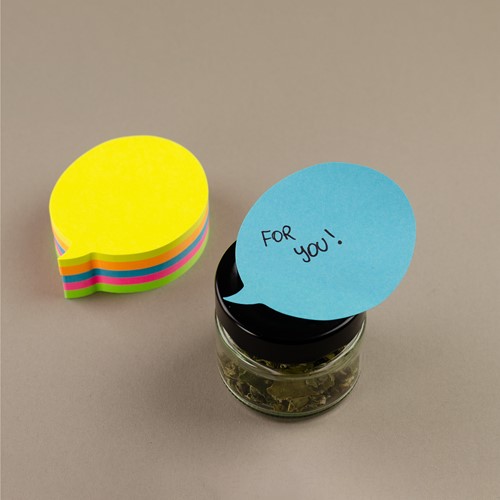 Kores memoblok notes tekstballon "SPEAK" 70x70mm 250vel in 5 kleuren N48707-2