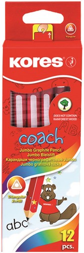 Kores potloden HB, Jumbo formaat, (12 stuks) Coach BB92530