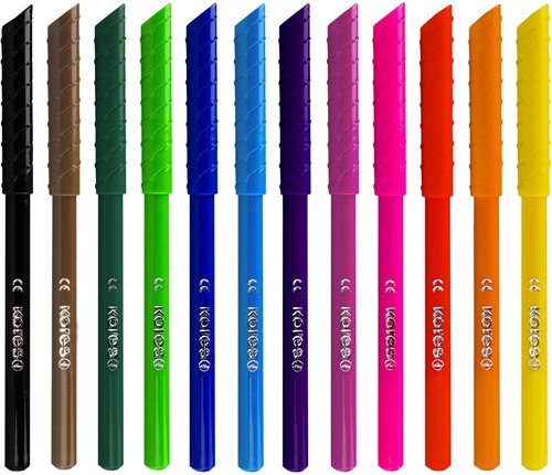 Kores viltstift breed 1-4mm "KORELLO" 12 kleuren FS29043-2