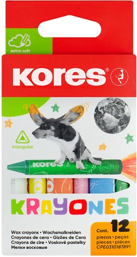 Kores waskrijt 12 kleuren "KRAYONES" BB33101