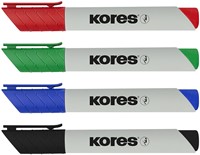 Kores whiteboard markers "ECO XW1"; 90% recycled plastic, 3mm beitel punt, Set van 4 kleuren M20744-2