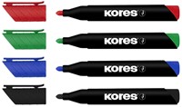Kores whiteboard markers "ECO XW1"; 90% recycled plastic, 3mm ronde punt, Set van 4 kleuren M20724-3