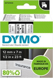 Labeltape Dymo 45013 S0720530 D1 polyester 12mmx7m zwart op wit
