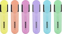 Kores markeerstift Bright Liner Plus - 0,5-5mm - assorti - 6 kleuren pastel (geel/roze/oranje/groen/blauw /rood)  TM36166