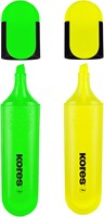 Kores markeerstift Bright Liner Plus - 0,5-5mm - assorti - 2 kleuren (geel/groen)  TM36121-2