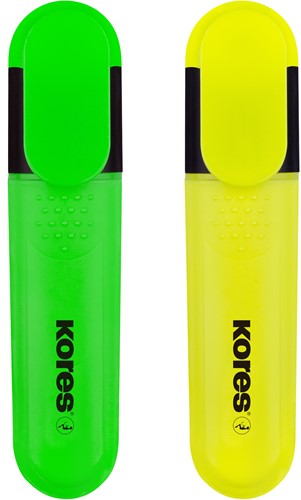 Kores markeerstift Bright Liner Plus - 0,5-5mm - assorti - 2 kleuren (geel/groen)  TM36121