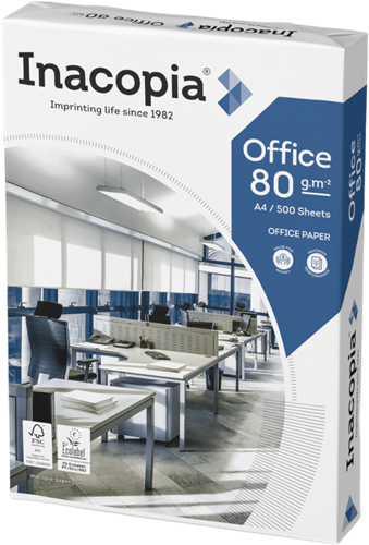 Kopieerpapier Inacopia Office A4 80 gram 4-gaats, pak à 500 vel
