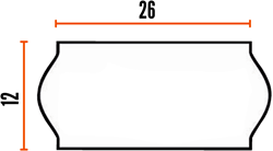 Prijstangetiket 26x12mm PERMANENT 1400 per rol (10 pack)