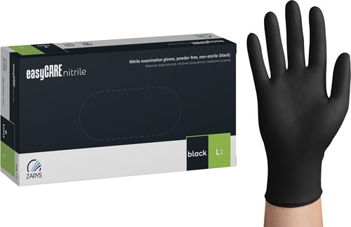 Nitril handschoenen Zwart maat L 100 stuks easyCare