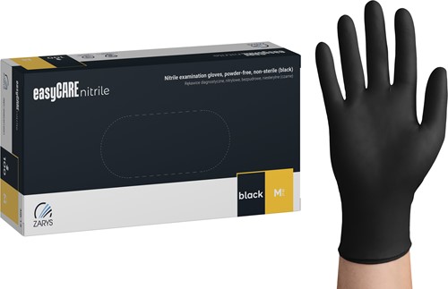 Nitril handschoenen Zwart maat M 100 stuks easyCare