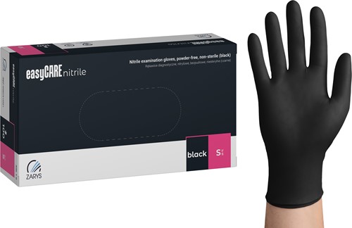 Nitril handschoenen Zwart maat S 100 stuks easyCare