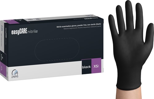 Nitril handschoenen - Zwart - maat XS - 100 stuks - easyCare