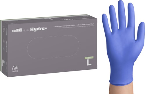 Nitril handschoenen Hydra+ - Violet - maat L - 100 stuks - mediCare