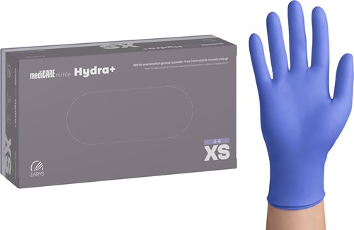 Nitril handschoenen Hydra+ - Violet - maat XS - 100 stuks - mediCare