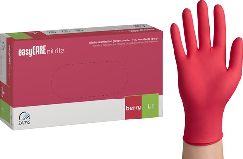 Nitril handschoenen - Framboos - maat L - 100 stuks - easyCare