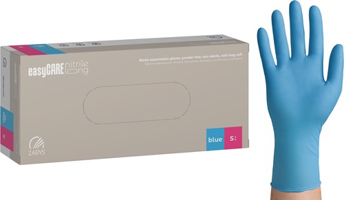 Nitril handschoenen Extra Lang - Blauw - maat S - 100 stuks - easyCare Long