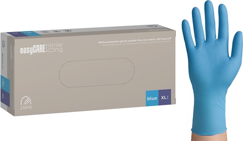 Nitril handschoenen Extra Lang - Blauw - maat XL - 100 stuks - easyCare Long