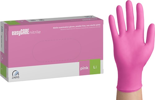 Nitril handschoenen - Roze - maat L - 100 stuks - easyCare