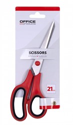 Schaar 21cm soft grip rood/zwart