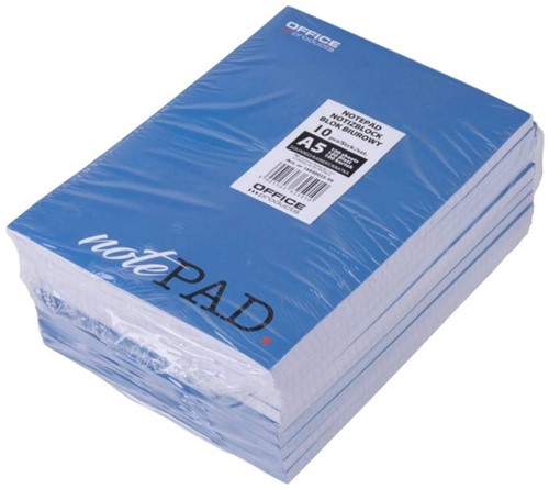 Schrijfblok Office A5 5x5mm geruit Blauw