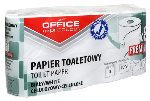 Toiletpapier 3-laags wit, pak à 8 rollen