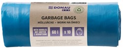 Vuilniszakken met handgrepen Donau Eco - blauw, 60 L - 10 stuks